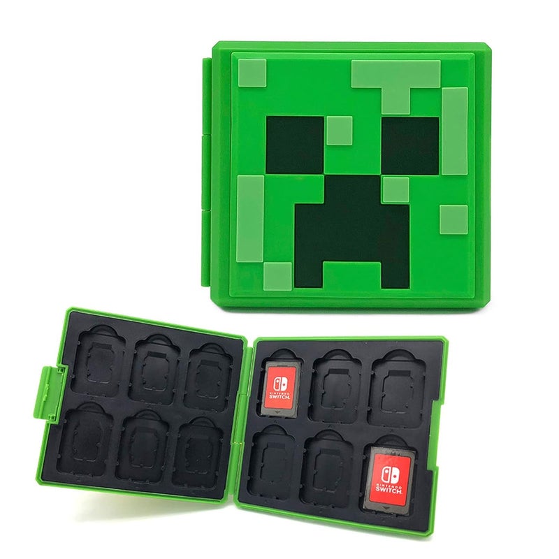 doepeBAE Switch Game Card Case - Portable Hard Shell Storage with 12 Card Slots (M Green) - Image 1